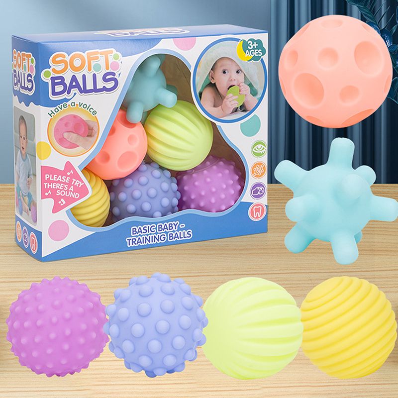 Baby Sensory Soft Balls – Textured Squeeze & Sound Toy Set | 6-Piece Montessori Sensory Play for Babies 3+ Months