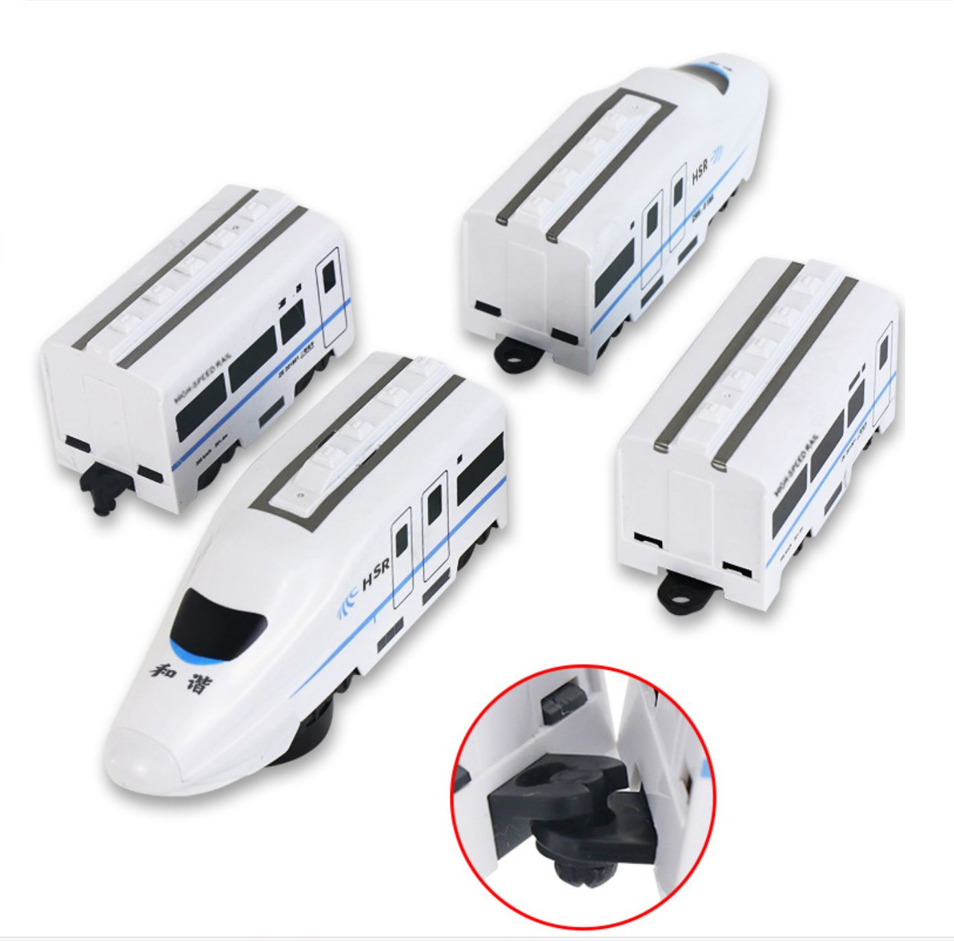 High-Speed Electric Bullet Train Toy Rechargeable Battery Powered, Detachable Coaches & Obstacle Avoidance