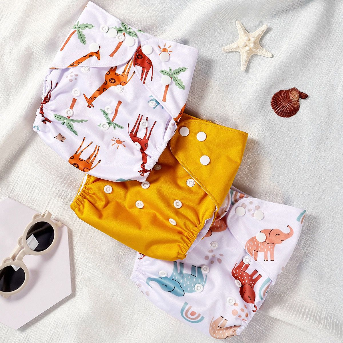 Reusable Adjustable Baby Cloth Diapers (3 Pieces Pack) – Waterproof Washable Nappies with Snap Buttons

Alternative to disposable diapers
Suitable for babies and toddlers
Nappy Inserts sold Separately