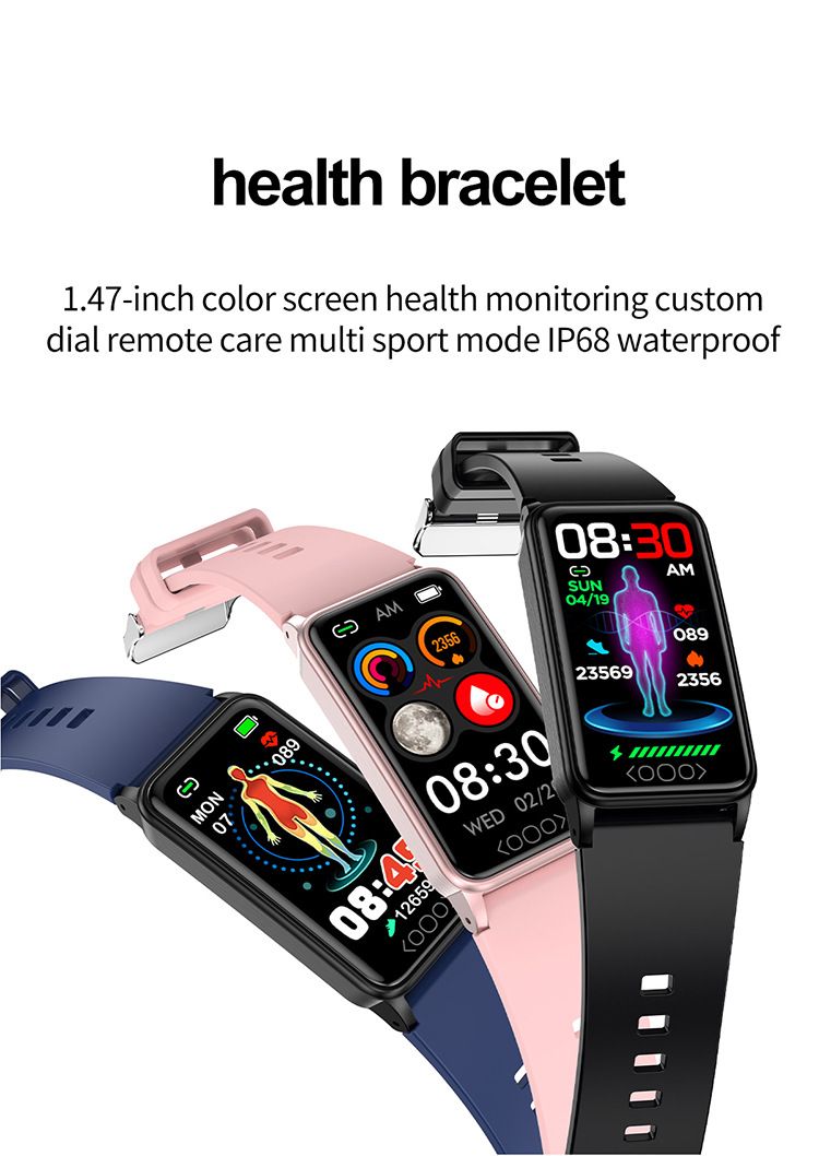 1.47inch square high-definition touch screen smart watch health monitor heart rate blood oxygen uric acid monitoring sports Smart bracelet men smart watch women smartwatches Kids waterproof smartwatch
