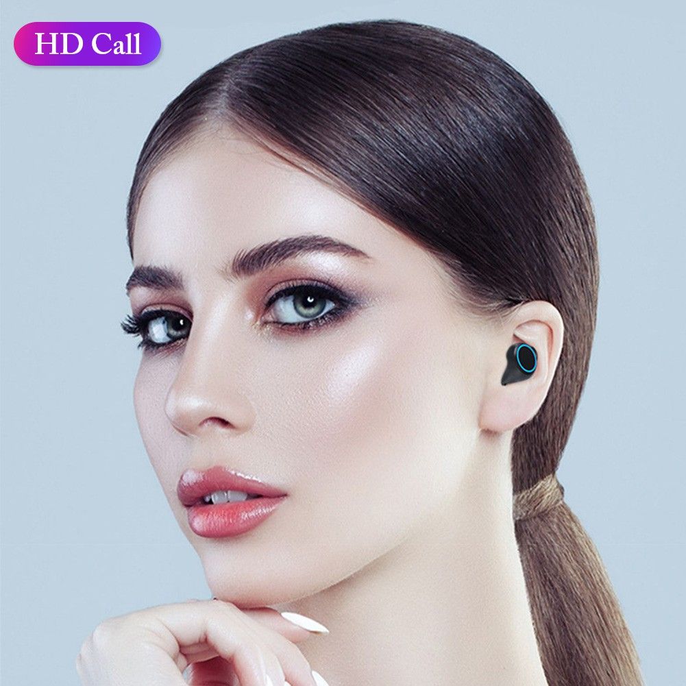 Aloking Bluetooth Earphone TWS Large Capacity in-ear Earbuds Music HIFI Sound Bass Noise Cancelling Bluetooth Wireless Earphone with Mic Touch Control Waterproof Mini Earphone Bluetooth Headset Pods