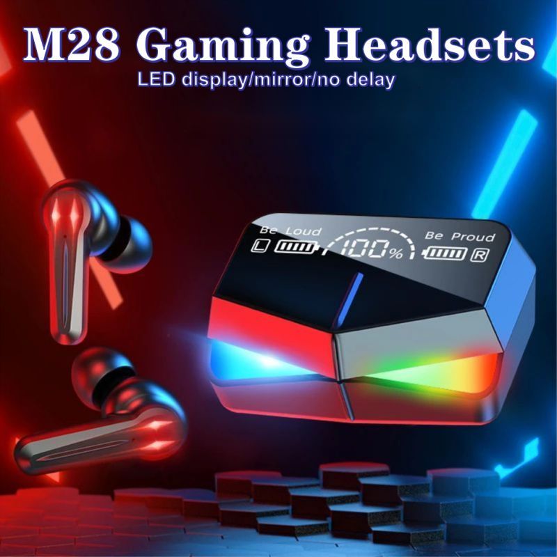 Aloking Damix playgames Earphone with Cool Light low latency noise reduction Bluetooth Earbuds TWS Bluetooth headset power display ultra-long battery life Wireless Earbuds True gaming Bluetooth Earpod