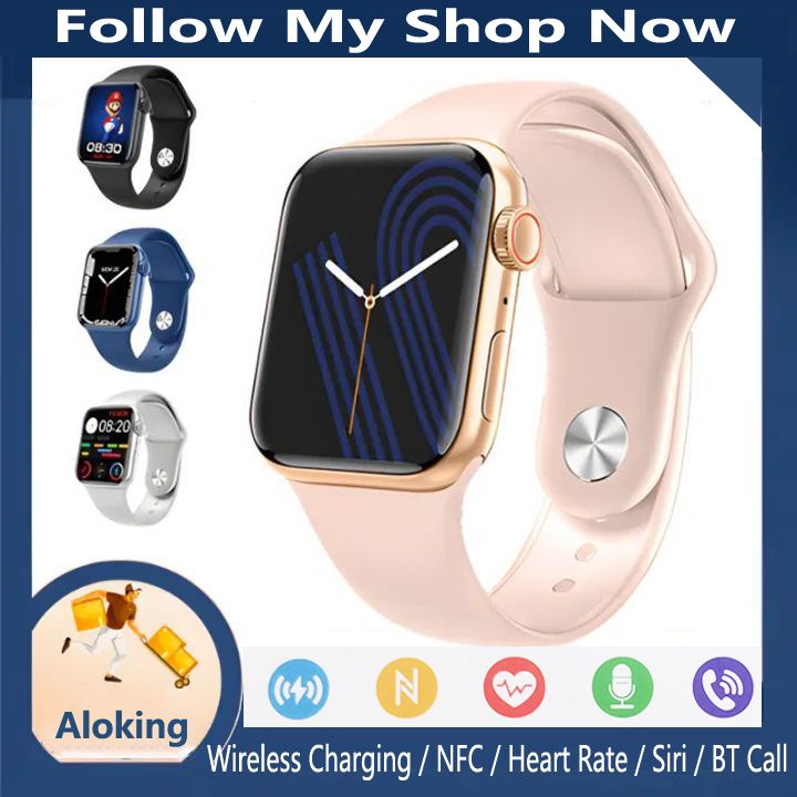 Fashion Sports Smart Watch Women Men Ladies Wrist Watch For Andriod IOS Smart Bracelet Alarm Clock Fitness Waterproof Smartwatch 1.85'' Square Touch Control Watch 8 Max Bluetooth Smart Watch For Men Watch 8 Max-Pink