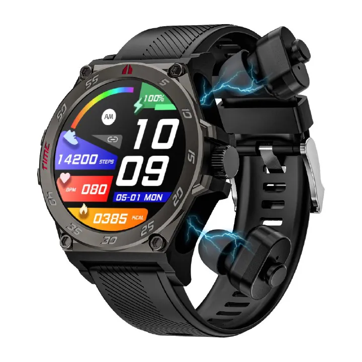 smart watch with earbuds LC18 2-in-1 local music play 1.53'' AMOLED Bluetooth watch with earbuds 2 in 1 Waterproof Smart Watch for men smartwatch Long standby time Sports watch with earphone original