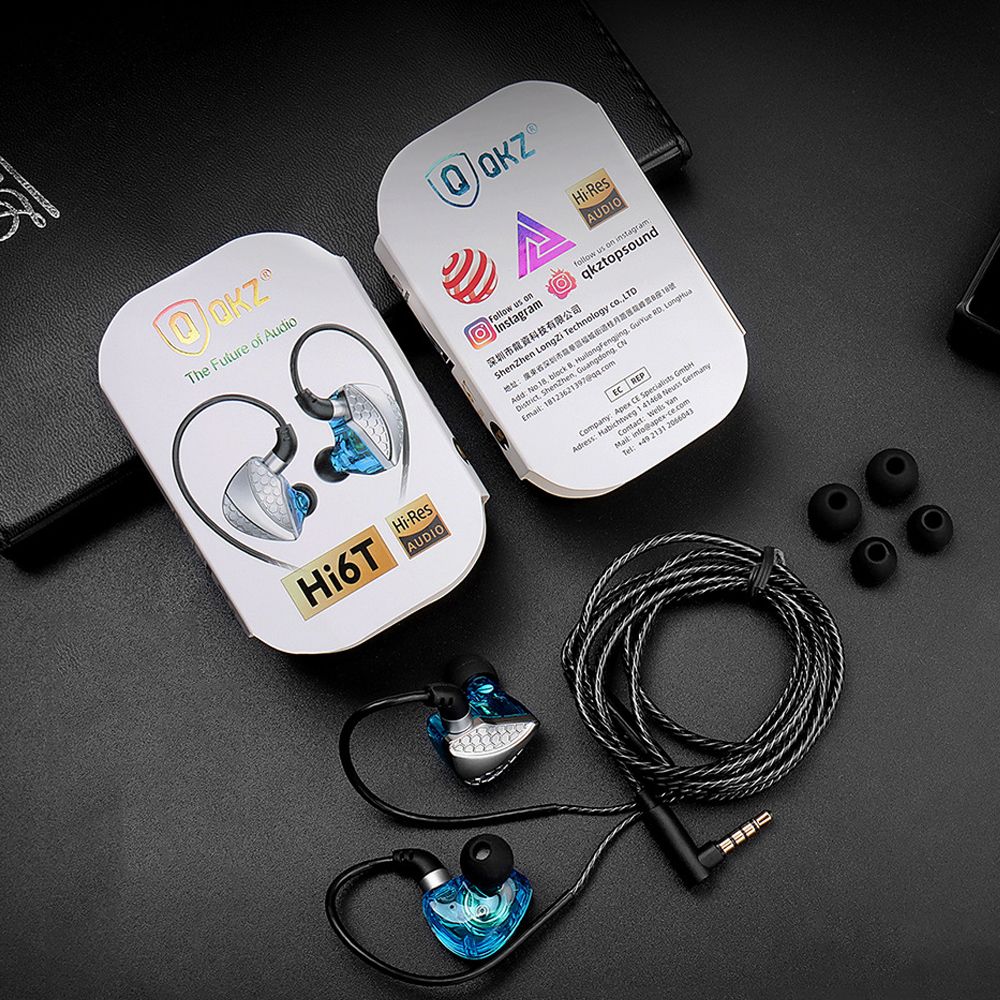 QKZ Earphone In-Ear Wired Earphones with Microphone noise cancelling gaming wired earphones 1.2meters Music Sports Earphone QKZ Hi6T in-ear headphones monitoring soft silicone earplugs subwoofer bass