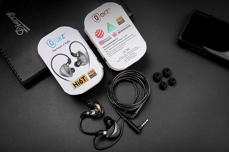 QKZ Earphone In-Ear Wired Earphones with Microphone noise cancelling gaming wired earphones 1.2meters Music Sports Earphone QKZ Hi6T in-ear headphones monitoring soft silicone earplugs subwoofer bass