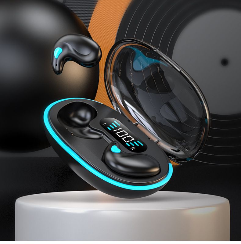 Aloking TWS Wireless Bluetooth Earphones X55 Sleep Invisible Headset Waterproof Noise Reduction Headset With Mic HD Call Mini Sport Game Earpods HIFI Sleep Wireless Earphone Earbuds Super Bass Earpods