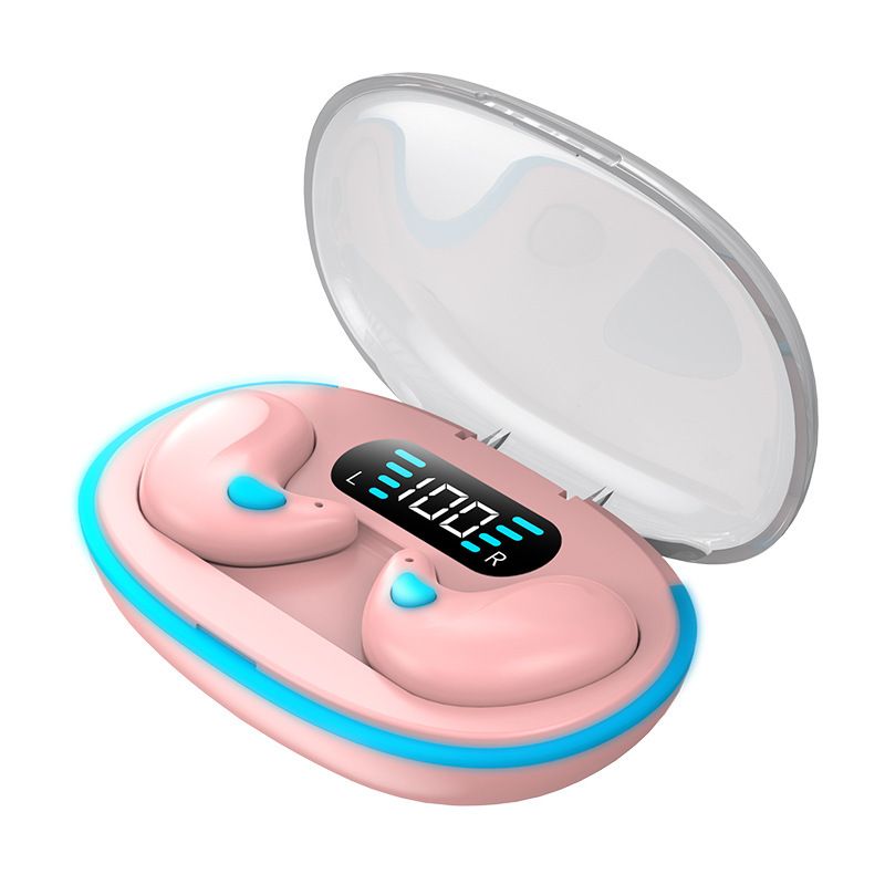 Aloking TWS Wireless Bluetooth Earphones X55 Sleep Invisible Headset Waterproof Noise Reduction Headset With Mic HD Call Mini Sport Game Earpods HIFI Sleep Wireless Earphone Earbuds Super Bass Earpods