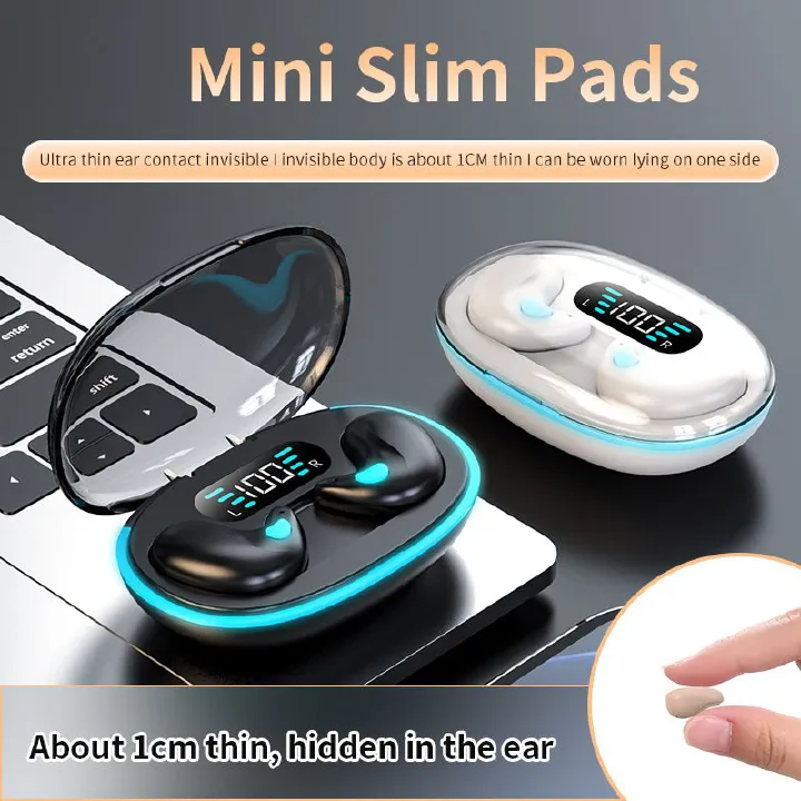 Aloking TWS Wireless Bluetooth Earphones X55 Sleep Invisible Headset Waterproof Noise Reduction Headset With Mic HD Call Mini Sport Game Earpods HIFI Sleep Wireless Earphone Earbuds Super Bass Earpods