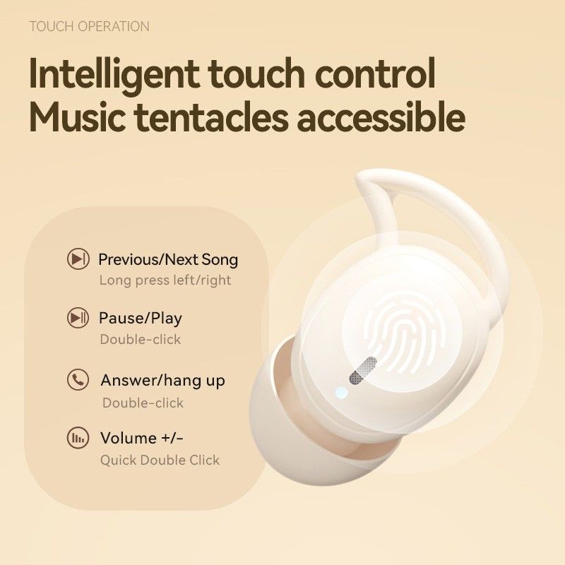 Aloking Wireless Sleep Invisible Earbuds Bluetooth 5.4 Gaming Sport Headphones HiFi Stereo Bass Sound Music Headphones TWS Earphones Mini Wireless Earphones Noise Cancelling Bluetooth Earpods AirPods