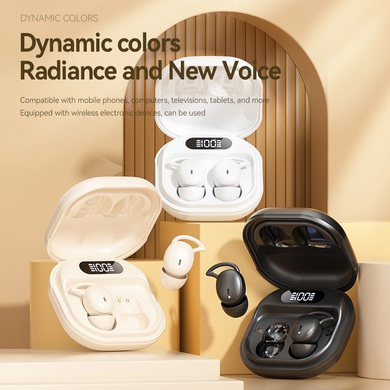 Aloking Wireless Sleep Invisible Earbuds Bluetooth 5.4 Gaming Sport Headphones HiFi Stereo Bass Sound Music Headphones TWS Earphones Mini Wireless Earphones Noise Cancelling Bluetooth Earpods AirPods