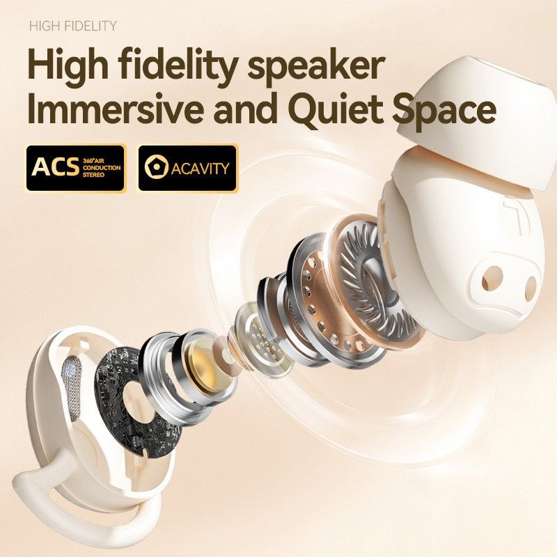 Aloking Wireless Sleep Invisible Earbuds Bluetooth 5.4 Gaming Sport Headphones HiFi Stereo Bass Sound Music Headphones TWS Earphones Mini Wireless Earphones Noise Cancelling Bluetooth Earpods AirPods