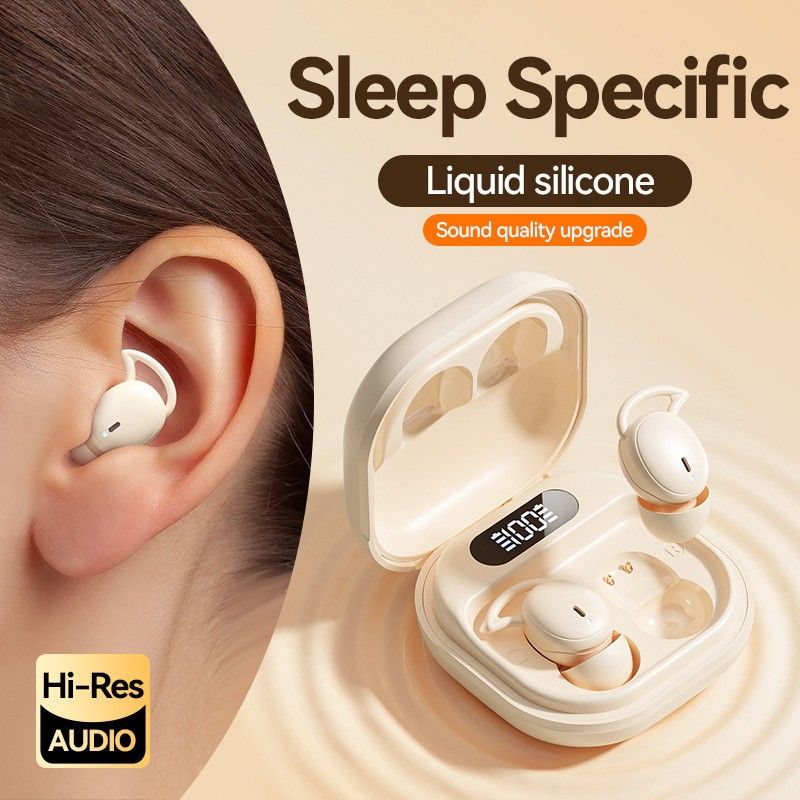 Aloking Wireless Sleep Invisible Earbuds Bluetooth 5.4 Gaming Sport Headphones HiFi Stereo Bass Sound Music Headphones TWS Earphones Mini Wireless Earphones Noise Cancelling Bluetooth Earpods AirPods