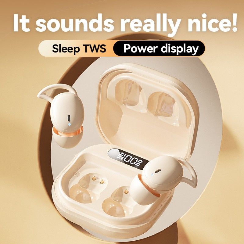 Aloking Wireless Sleep Invisible Earbuds Bluetooth 5.4 Gaming Sport Headphones HiFi Stereo Bass Sound Music Headphones TWS Earphones Mini Wireless Earphones Noise Cancelling Bluetooth Earpods AirPods