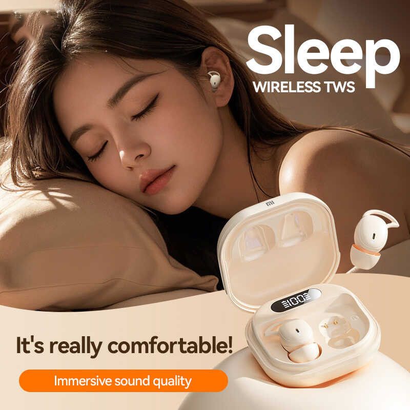 Aloking Wireless Sleep Invisible Earbuds Bluetooth 5.4 Gaming Sport Headphones HiFi Stereo Bass Sound Music Headphones TWS Earphones Mini Wireless Earphones Noise Cancelling Bluetooth Earpods AirPods
