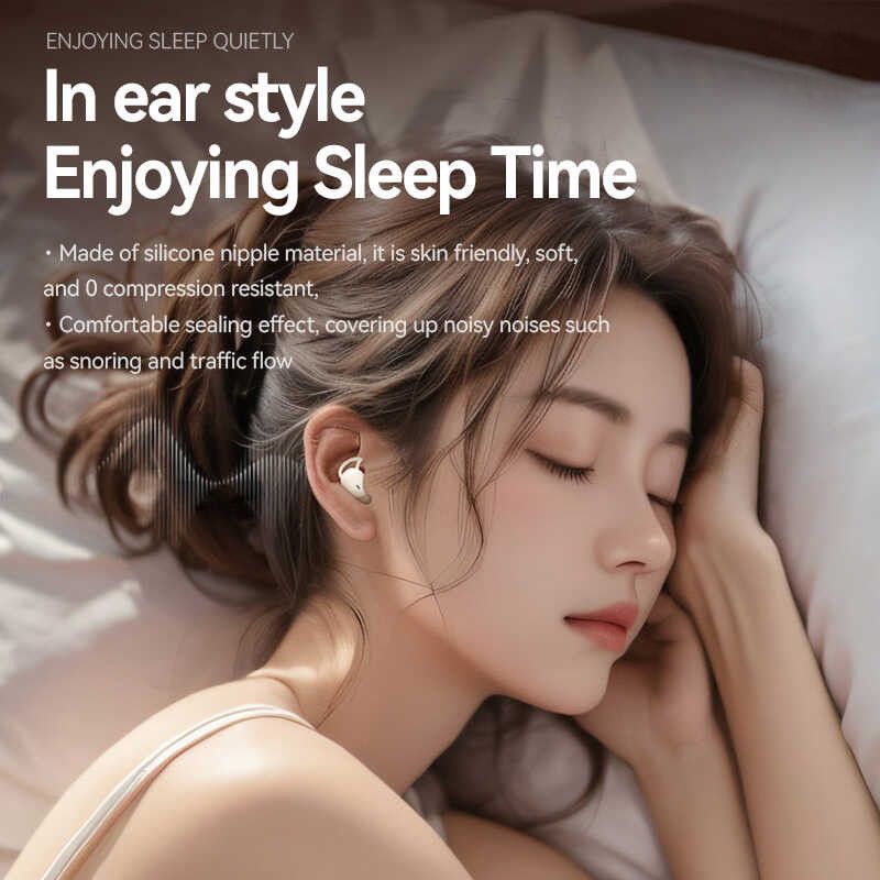 Aloking Wireless Sleep Invisible Earbuds Bluetooth 5.4 Gaming Sport Headphones HiFi Stereo Bass Sound Music Headphones TWS Earphones Mini Wireless Earphones Noise Cancelling Bluetooth Earpods AirPods