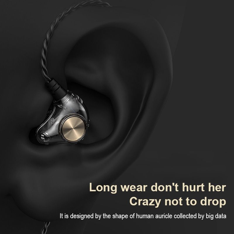 Aloking Type C Earphone Wired Control Noise Canceling Wired Earphone With Microphone K1 1.2M 3.5mm round plug Plug Wired Earphones In-ear 5D Stereo Earphone with Mic Music Wired Earphone Wired headset