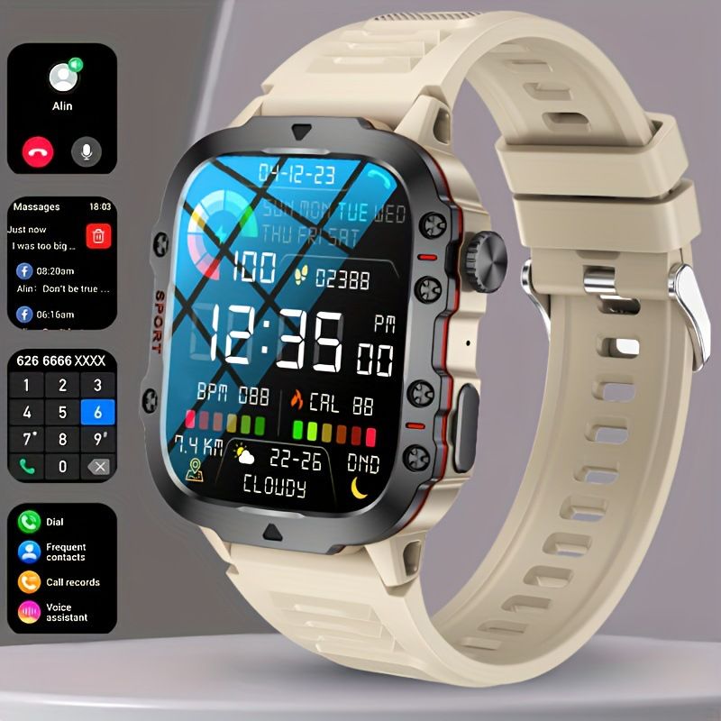 Men Woman Outdoor Sports Smartwatches GPS SOS durable strong Anti-Cold IP68 waterproof Men Smart Watch Full Touch Bluetooth Call Sports Watch Woman Smartwatch Heart Rate Sleep monitor Unisex Watch
