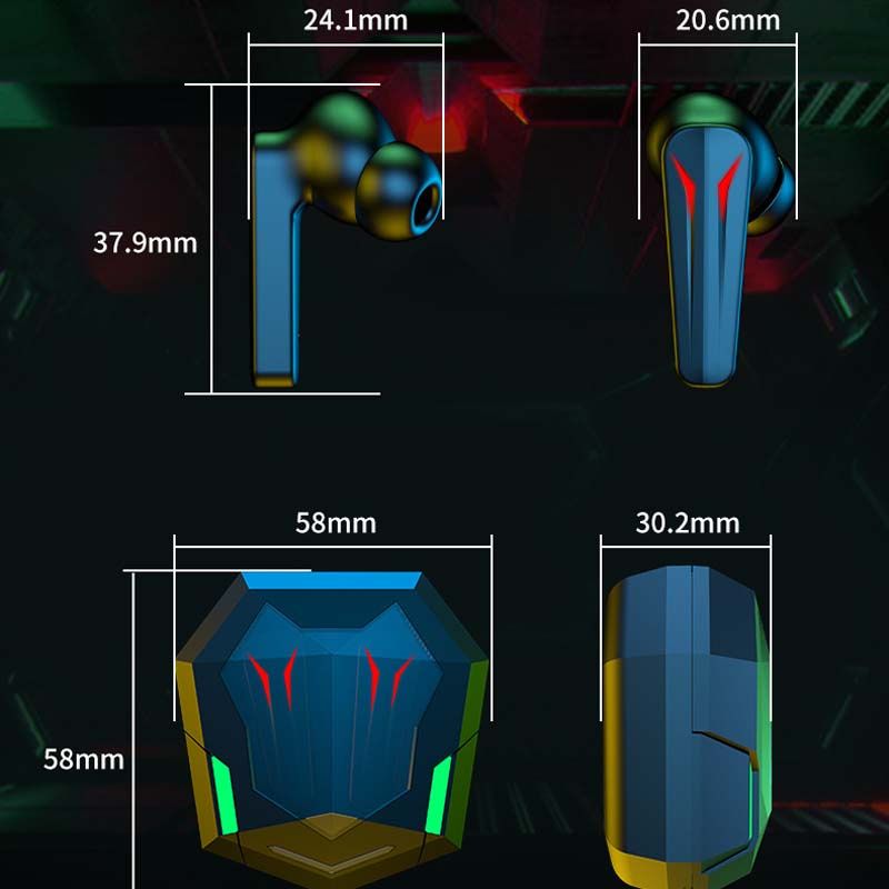 Q31 Bluetooth Earphones Wireless Headphones Sports LED Light Cool Design Gaming Earbuds Wireless Earphone Noise Cancelling HIFI Stereo Bass Headset Gamer Wireless Earbuds with Mic Earpods Sport Earbud