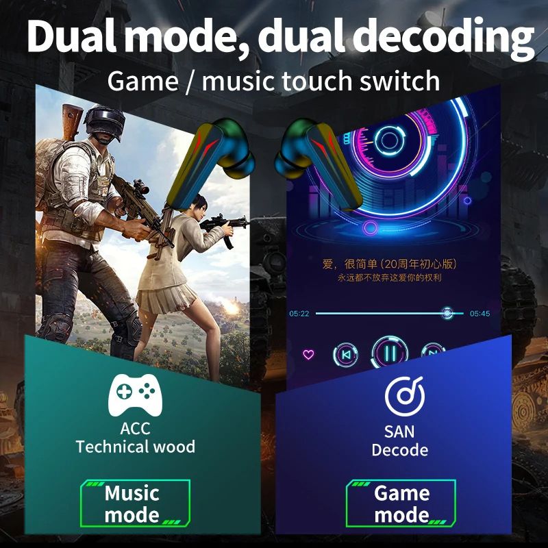 Q31 Bluetooth Earphones Wireless Headphones Sports LED Light Cool Design Gaming Earbuds Wireless Earphone Noise Cancelling HIFI Stereo Bass Headset Gamer Wireless Earbuds with Mic Earpods Sport Earbud