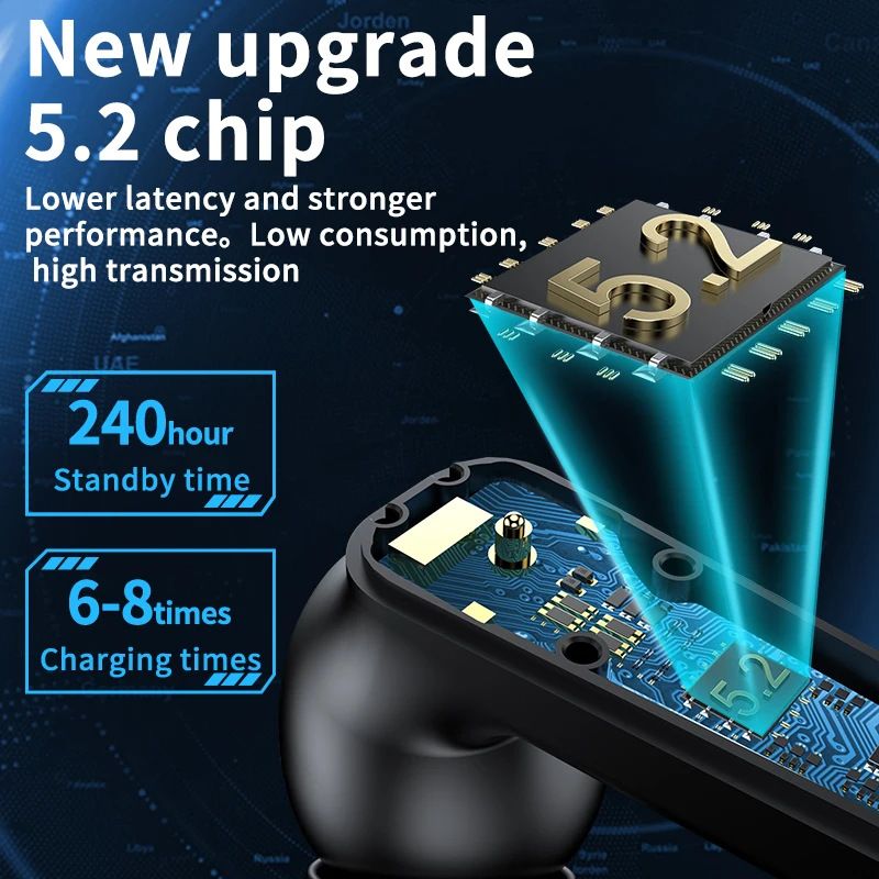 Q31 Bluetooth Earphones Wireless Headphones Sports LED Light Cool Design Gaming Earbuds Wireless Earphone Noise Cancelling HIFI Stereo Bass Headset Gamer Wireless Earbuds with Mic Earpods Sport Earbud