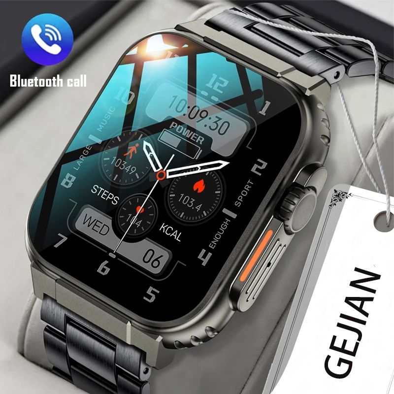 A70 Outdoor Sports smart watch Men Women Fitness Heart Rate Monitor Bluetooth Smart Watch Men 1.96'' Full Touch Sleep Monitor IP68 Waterproof Smart watch For Men Silver watch Wrist Watch Sport Watch
