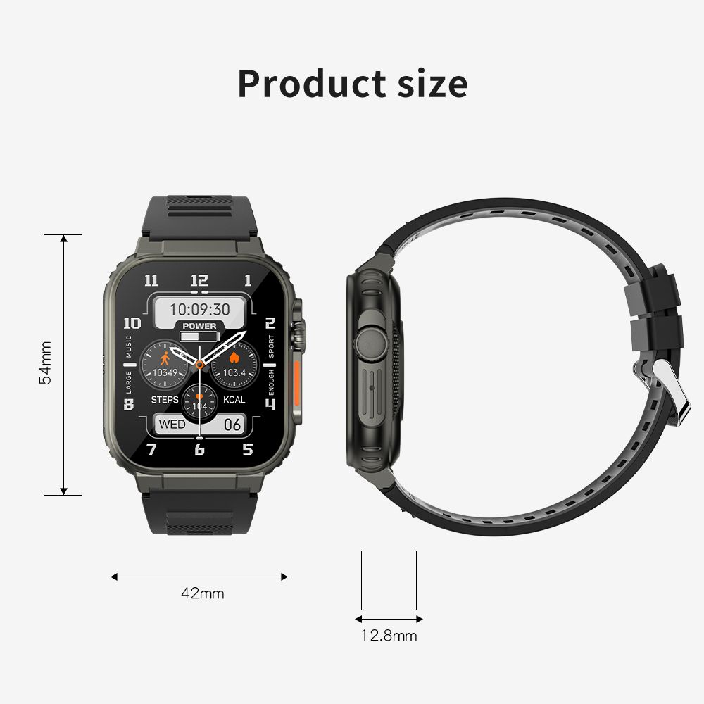 A70 Outdoor Sports smart watch Men Women Fitness Heart Rate Monitor Bluetooth Smart Watch Men 1.96'' Full Touch Sleep Monitor IP68 Waterproof Smart watch For Men Silver watch Wrist Watch Sport Watch