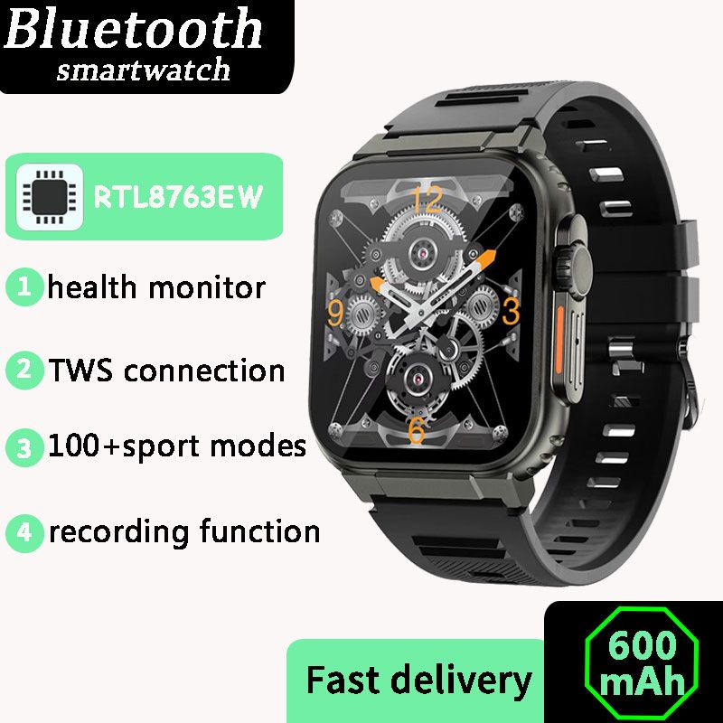 A70 Outdoor Sports smart watch Men Women Fitness Heart Rate Monitor Bluetooth Smart Watch Men 1.96'' Full Touch Sleep Monitor IP68 Waterproof Smart watch For Men Silver watch Wrist Watch Sport Watch