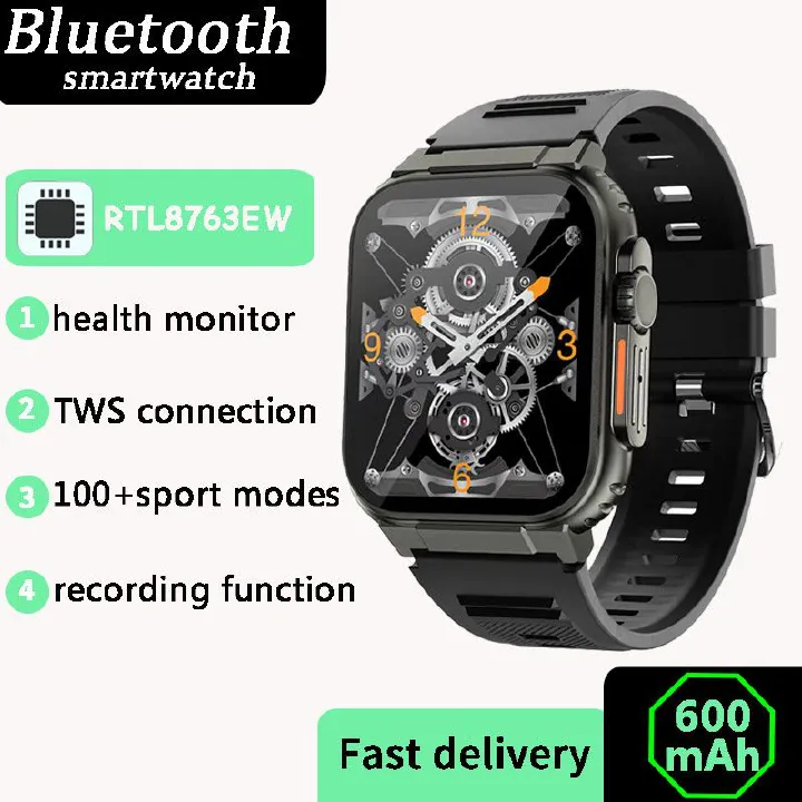 Outdoor Sports smart watch Men Women Fitness Heart Rate Monitoring Bluetooth Smart Watch Men's 1.96'' Full Touch Sleep Monitor A70 IP68 Waterproof Smartwatches For Men Smartwatch music player recorder