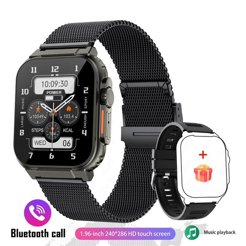 A70 Outdoor Sports smart watch Men Women Fitness Heart Rate Monitor Bluetooth Smart Watch Men 1.96'' Full Touch Sleep Monitor IP68 Waterproof Smart watch For Men Silver watch Wrist Watch Sport Watch