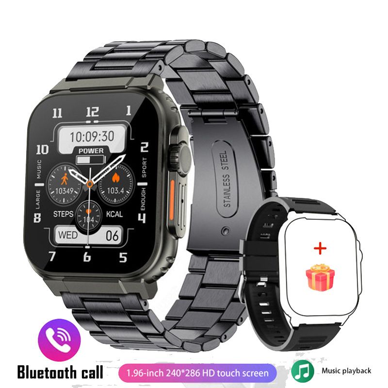 A70 Outdoor Sports smart watch Men Women Fitness Heart Rate Monitor Bluetooth Smart Watch Men 1.96'' Full Touch Sleep Monitor IP68 Waterproof Smart watch For Men Silver watch Wrist Watch Sport Watch