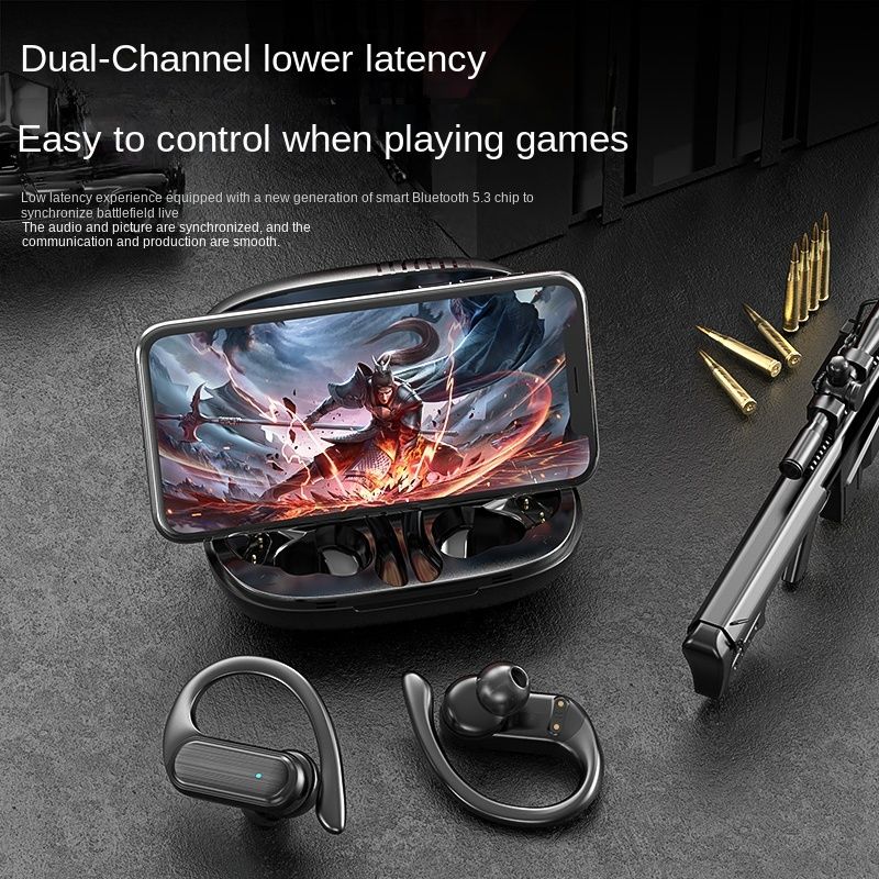 A520 TWS earphone Bluetooth 5.3 Wireless HD Call HiFi Stereo Sound Sport Bone Conduction Headphones With Mic Aloking Bluetooth Earphone Noise Cancelling Waterproof Sports Wireless Earbuds Earpods