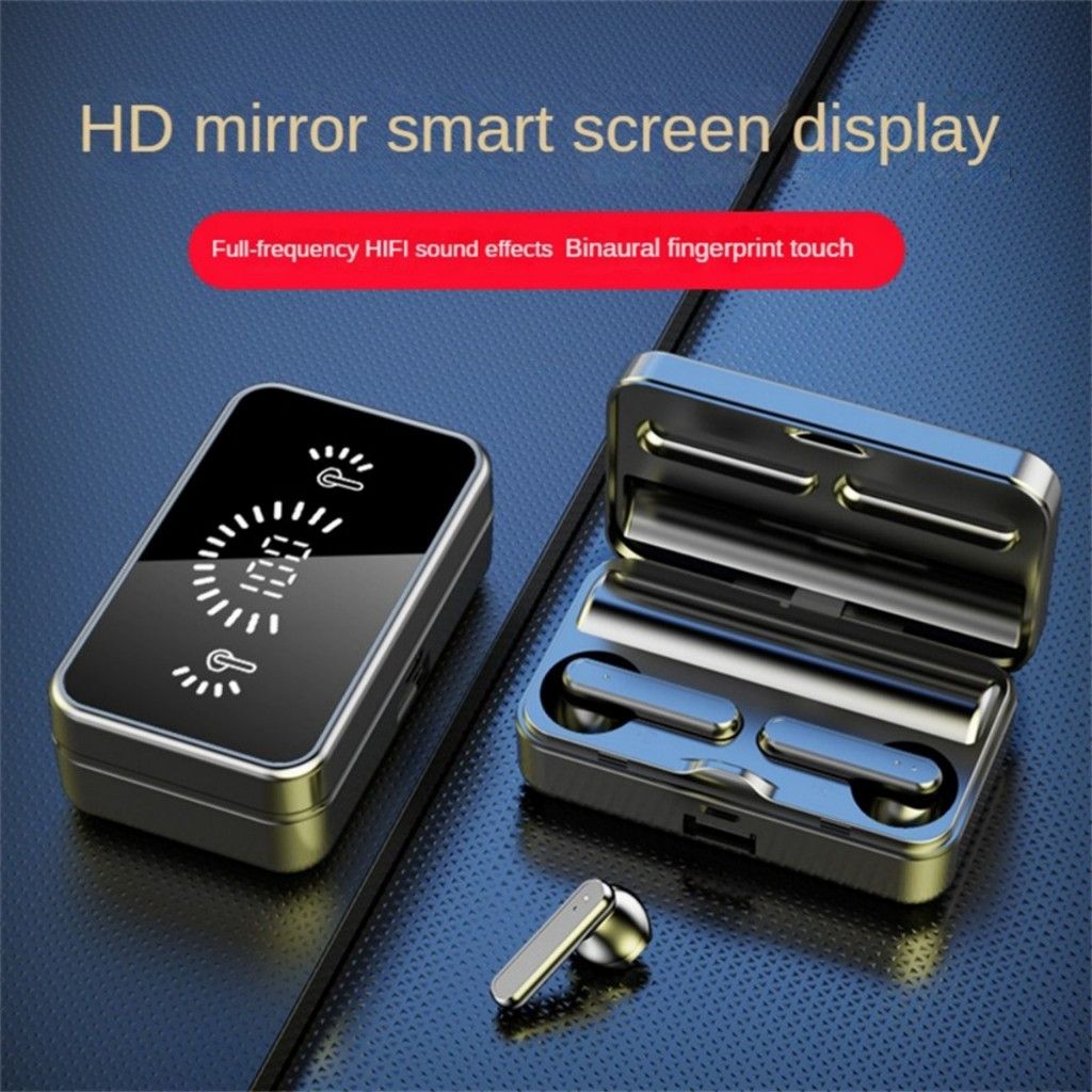 Aloking Buds TWS S20 Mirror Earphone TWS Bluetooth Earbud Wireless Touch Control Headset Noise Reduction Bluetooth Earphone with Mic Gaming Earbuds Waterproof Bluetooth Headphone Earpods For Women