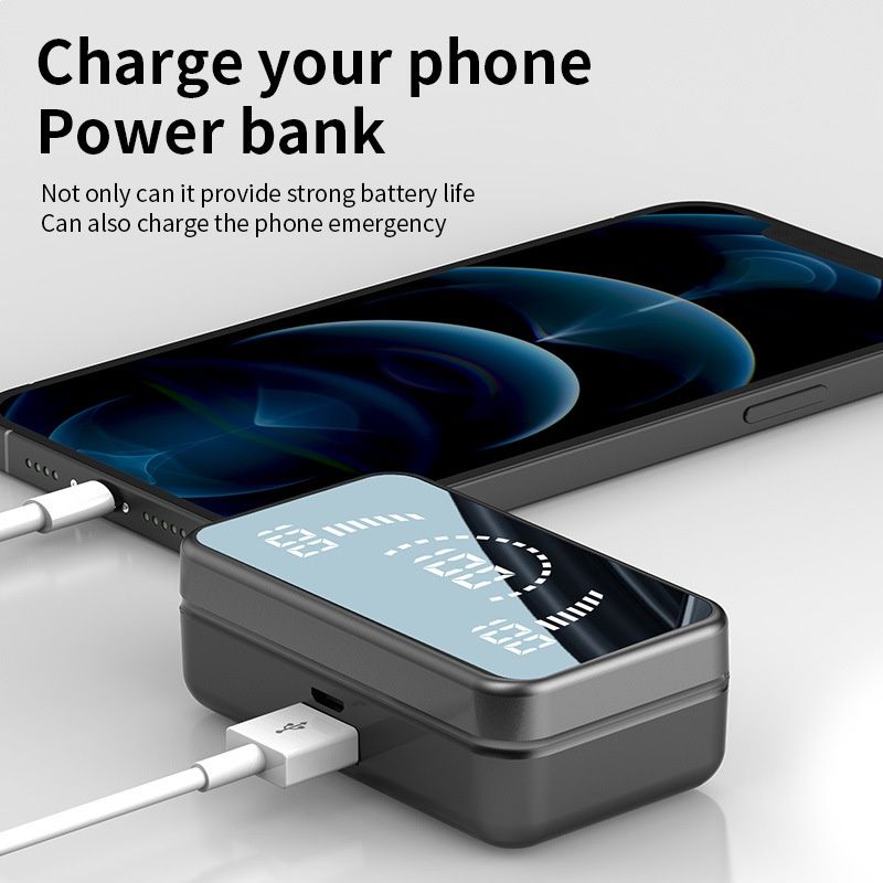 Aloking Buds TWS S20 Mirror Earphone TWS Bluetooth Earbud Wireless Touch Control Headset Noise Reduction Bluetooth Earphone with Mic Gaming Earbuds Waterproof Bluetooth Headphone Earpods For Women