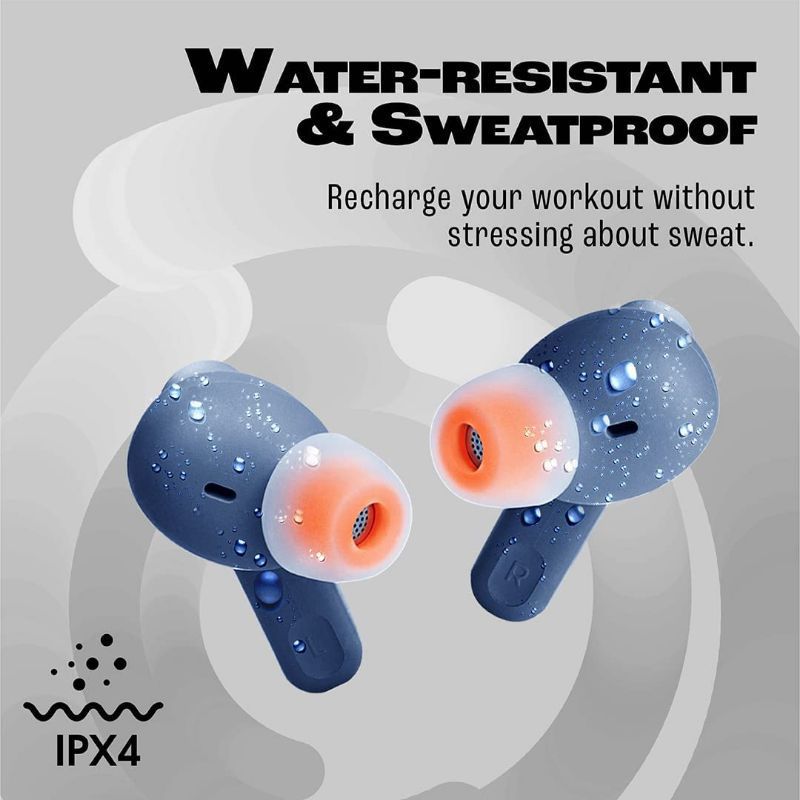 Aloking TWS Tune 230NC Active noise cancelling Pure Bass Wireless Earphone Bluetooth Earphone Touch Control Gaming Wireless Earbuds earpods HD Call Bluetooth Headphone Waterproof Sports Headset Blue