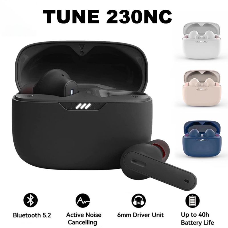 Aloking TWS Tune 230NC Active noise cancelling Pure Bass Wireless Earphone Bluetooth Earphone Touch Control Gaming Wireless Earbuds earpods HD Call Bluetooth Headphone Waterproof Sports Headset Blue