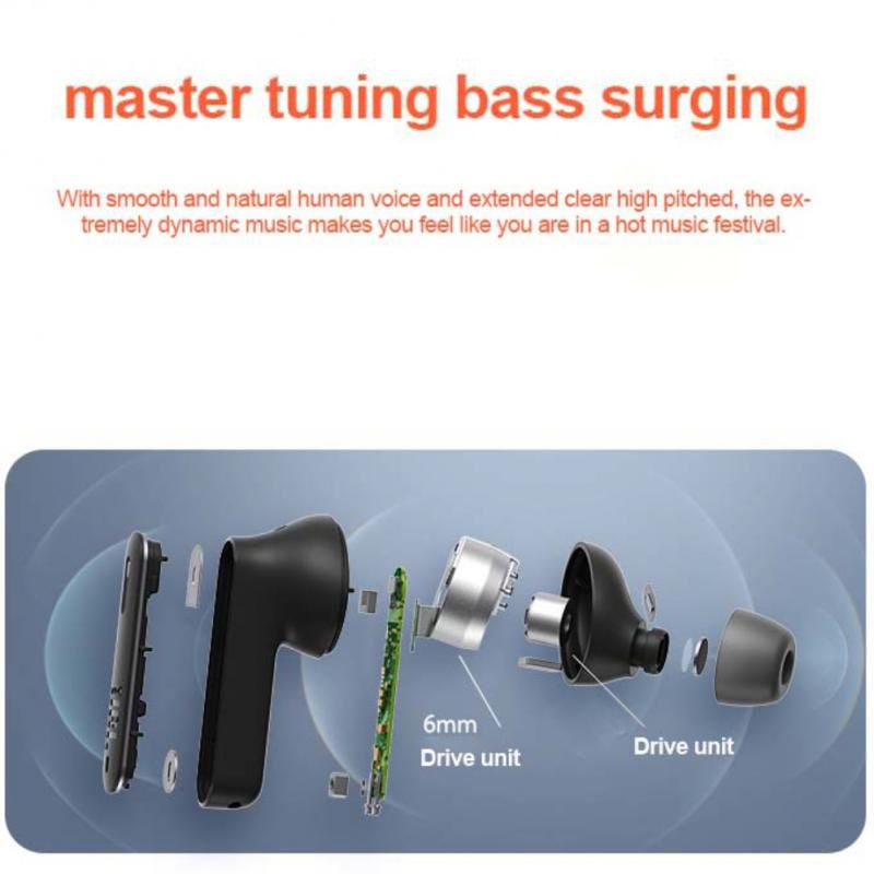 Aloking TWS Tune 230NC Active noise cancelling Pure Bass Wireless Earphone Bluetooth Earphone Touch Control Gaming Wireless Earbuds earpods HD Call Bluetooth Headphone Waterproof Sports Headset Blue