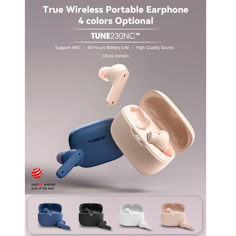 Aloking TWS Tune 230NC Active noise cancelling Pure Bass Wireless Earphone Bluetooth Earphone Touch Control Gaming Wireless Earbuds earpods HD Call Bluetooth Headphone Waterproof Sports Headset Blue