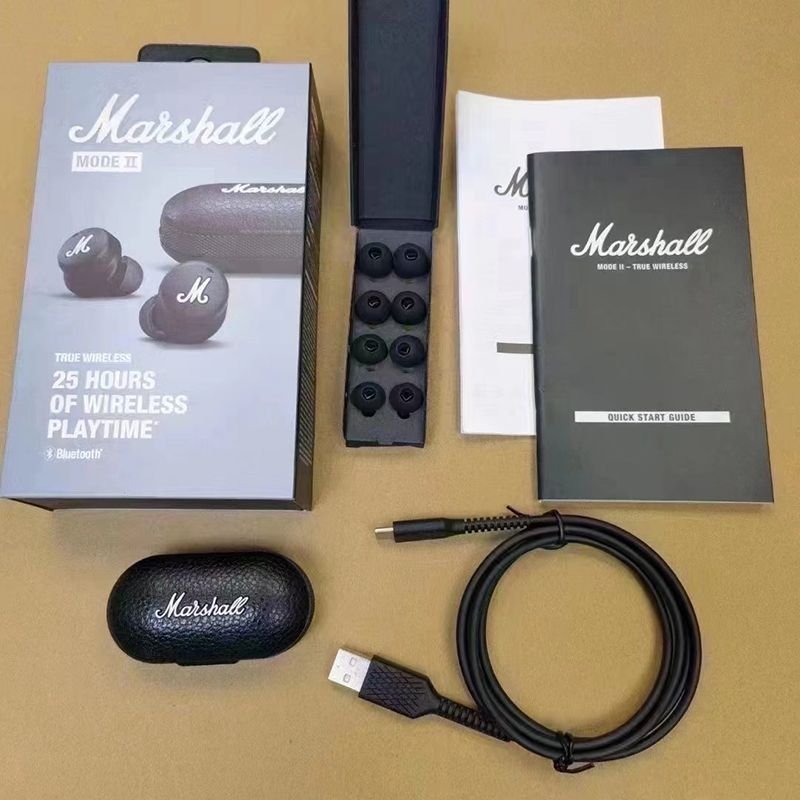 MODE II true wireless Bluetooth headset Marshall M2 Bluetooth headset with heavy bass TWS Wireless Earphone with Mic Gaming Earbuds Noise Cancelling Earpods Bluetooth Sleep buds Earphone For Sleeping