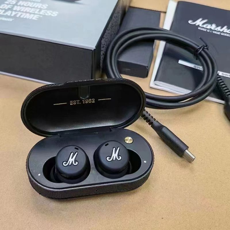 MODE II true wireless Bluetooth headset Marshall M2 Bluetooth headset with heavy bass TWS Wireless Earphone with Mic Gaming Earbuds Noise Cancelling Earpods Bluetooth Sleep buds Earphone For Sleeping