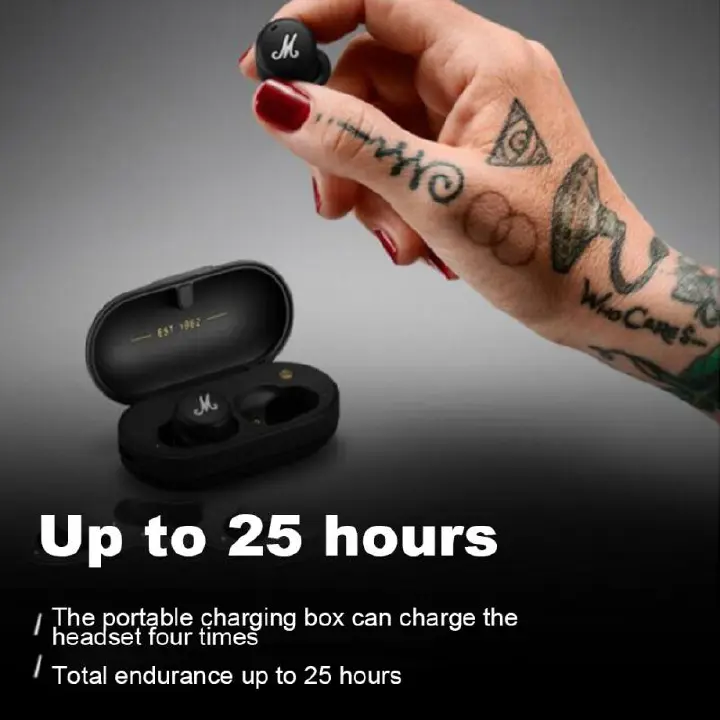 MODE II true wireless Bluetooth headset Marshall M2 Bluetooth headset with heavy bass TWS Wireless Earphone with Mic Gaming Earbuds Noise Cancelling Earpods Bluetooth Sleep buds Earphone For Sleeping