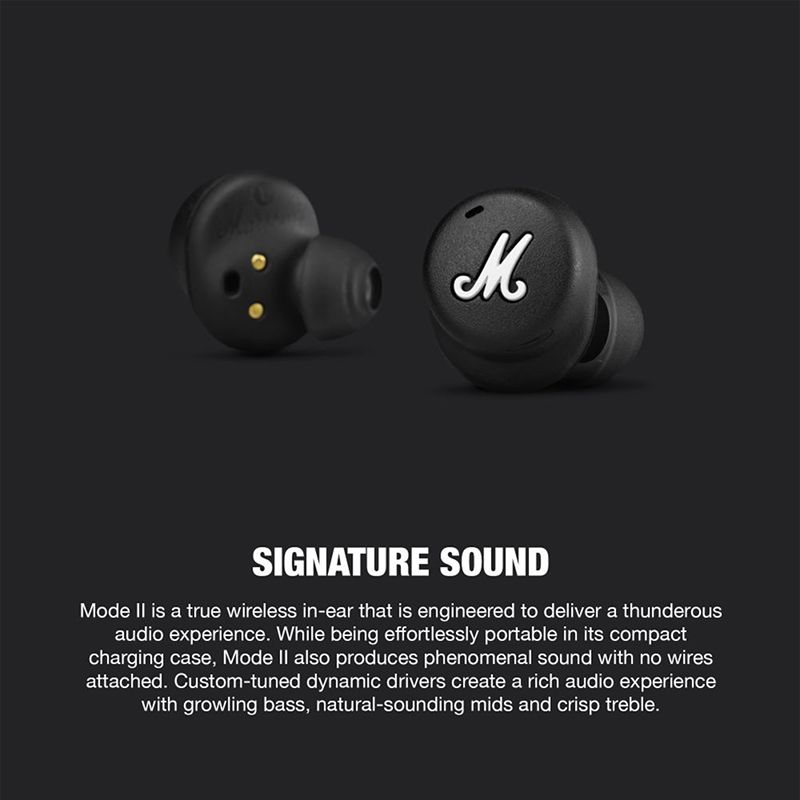 MODE II true wireless Bluetooth headset Marshall M2 Bluetooth headset with heavy bass TWS Wireless Earphone with Mic Gaming Earbuds Noise Cancelling Earpods Bluetooth Sleep buds Earphone For Sleeping