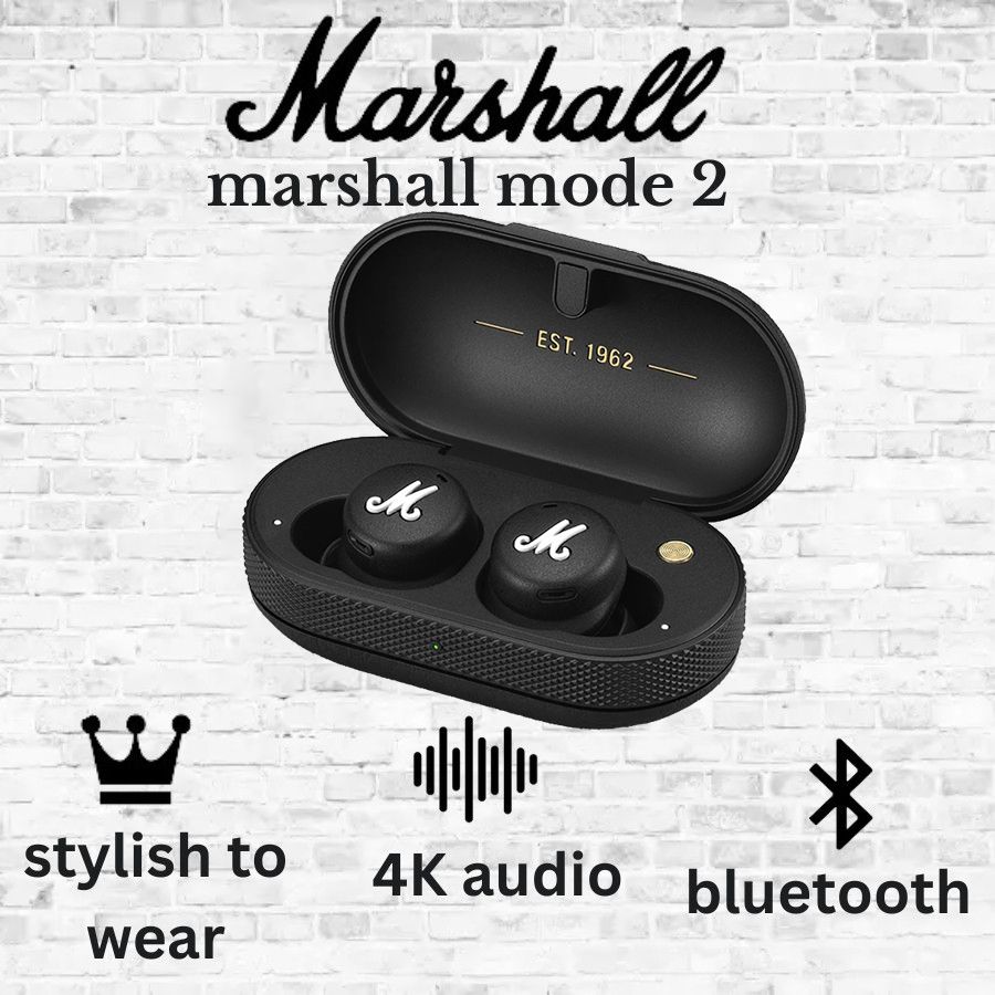 MODE II true wireless Bluetooth headset Marshall M2 Bluetooth headset with heavy bass TWS Wireless Earphone with Mic Gaming Earbuds Noise Cancelling Earpods Bluetooth Sleep buds Earphone For Sleeping