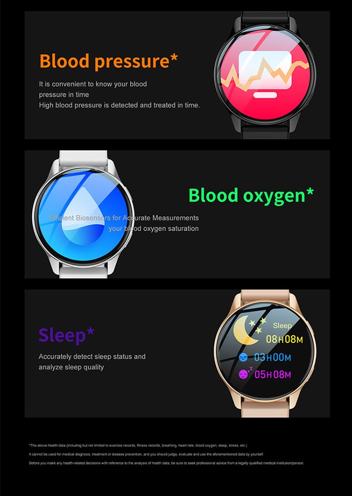 Ladies Watch T2Pro Women's Smart Watch Sports Fitness Heart Rate Health Monitoring IP67 Waterproof Smart Watch Bluetooth Call Round HD Screen Couple Watch Wrist Watch Smart Beacelet Men Smartwatch