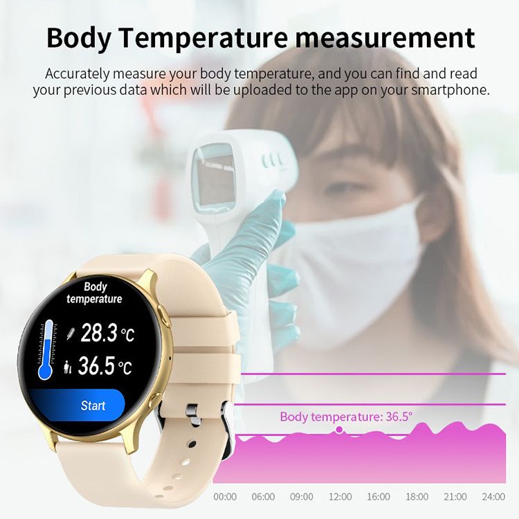 Ladies Watch T2Pro Women's Smart Watch Sports Fitness Heart Rate Health Monitoring IP67 Waterproof Smart Watch Bluetooth Call Round HD Screen Couple Watch Wrist Watch Smart Beacelet Men Smartwatch