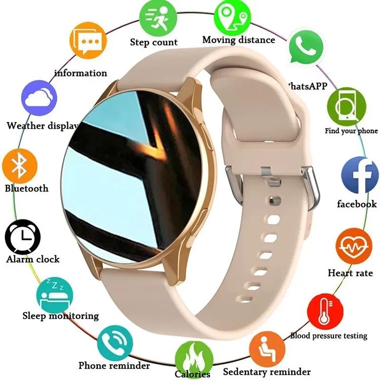 Ladies Watch T2Pro Women's Smart Watch Sports Fitness Heart Rate Health Monitoring IP67 Waterproof Smart Watch Bluetooth Call Round HD Screen Couple Watch Wrist Watch Smart Beacelet Men Smartwatch