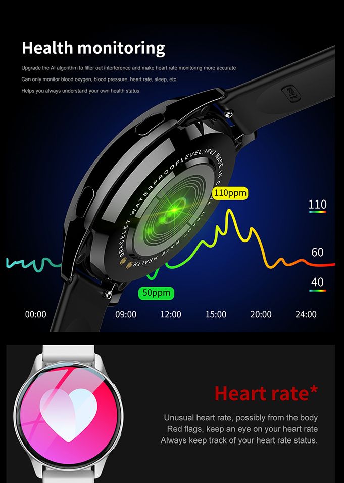 Ladies Watch T2Pro Women's Smart Watch Sports Fitness Heart Rate Health Monitoring IP67 Waterproof Smart Watch Bluetooth Call Round HD Screen Couple Watch Wrist Watch Smart Beacelet Men Smartwatch