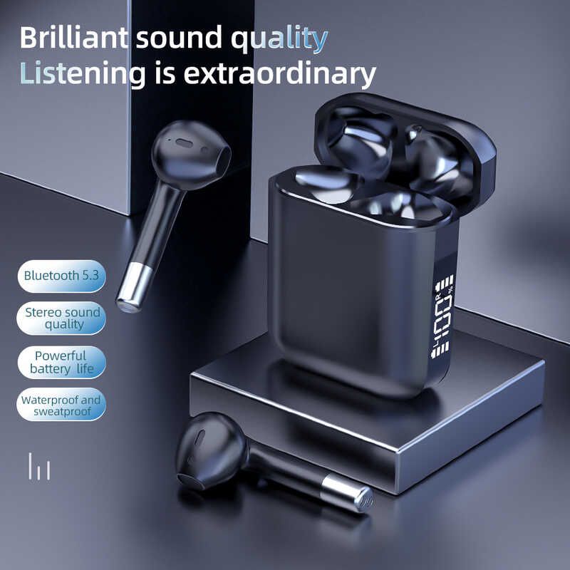 Aloking TWS Wireless Bluetooth Earphone with Microphone Noise Cancelling IPX5 Waterproof Sports Earphones AP19 games Earphone Wireless headphone Mini Bluetooth 5.3 Wireless Earbuds Sports Headset