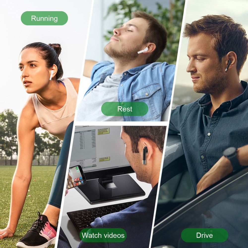 Aloking TWS Wireless Bluetooth Earphone with Microphone Noise Cancelling IPX5 Waterproof Sports Earphones AP19 games Earphone Wireless headphone Mini Bluetooth 5.3 Wireless Earbuds Sports Headset