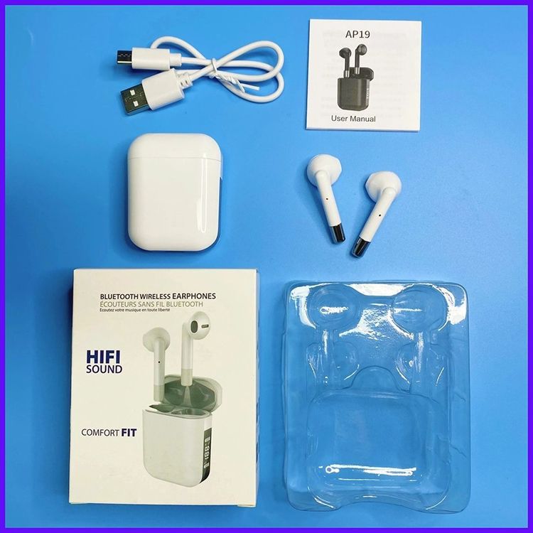 Aloking TWS Wireless Bluetooth Earphone with Microphone Noise Cancelling IPX5 Waterproof Sports Earphones AP19 games Earphone Wireless headphone Mini Bluetooth 5.3 Wireless Earbuds Sports Headset